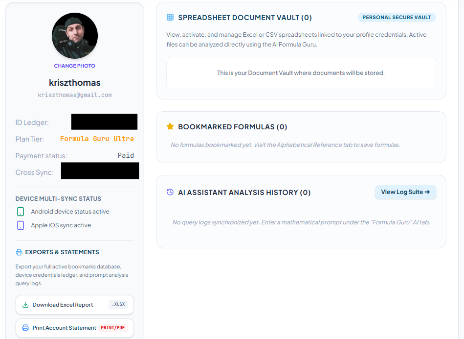Account Dashboard Screen