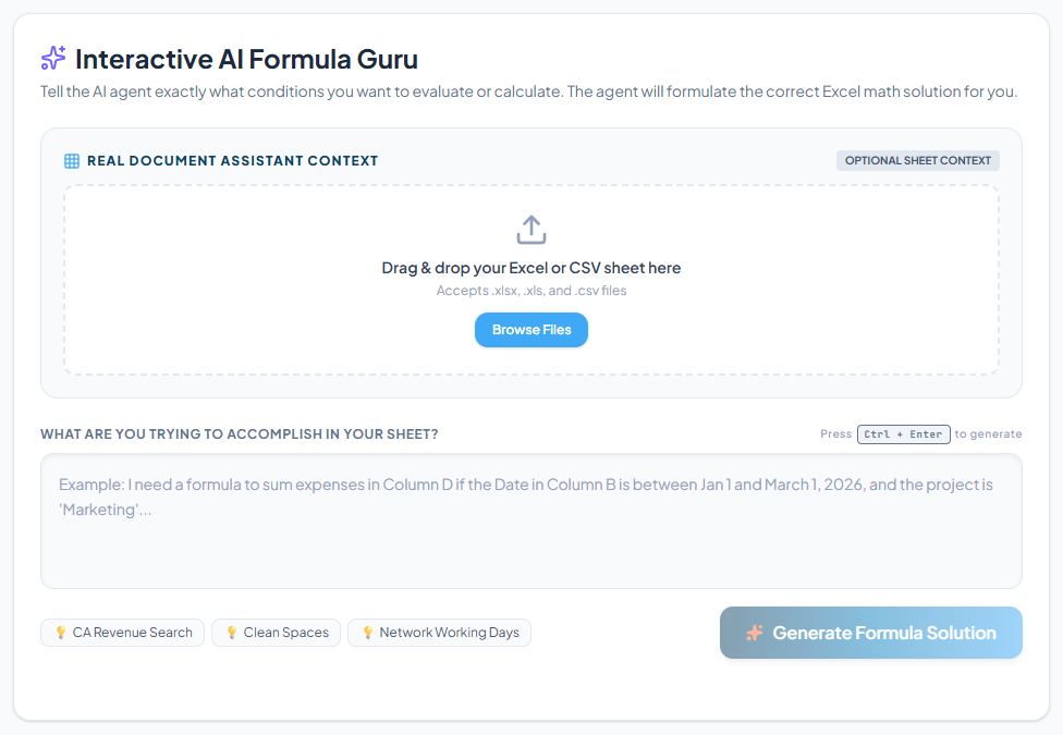 Formula Guru AI Screen
